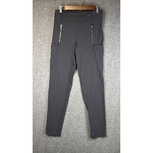 Athleta Black High Waisted Zip Pocket Leggings Athletic‎ Crop Pants Women Size 4